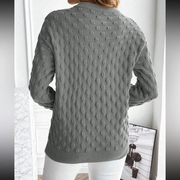 Luxe popcorn knit sweater top - Picture 9 of 16